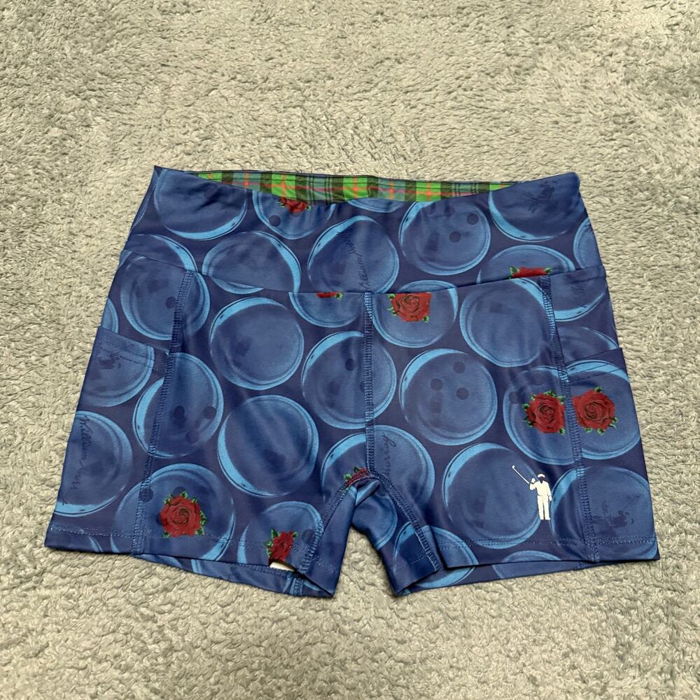 William Murray Golf Shorts Womens Small Bike Floral Pockets Blue